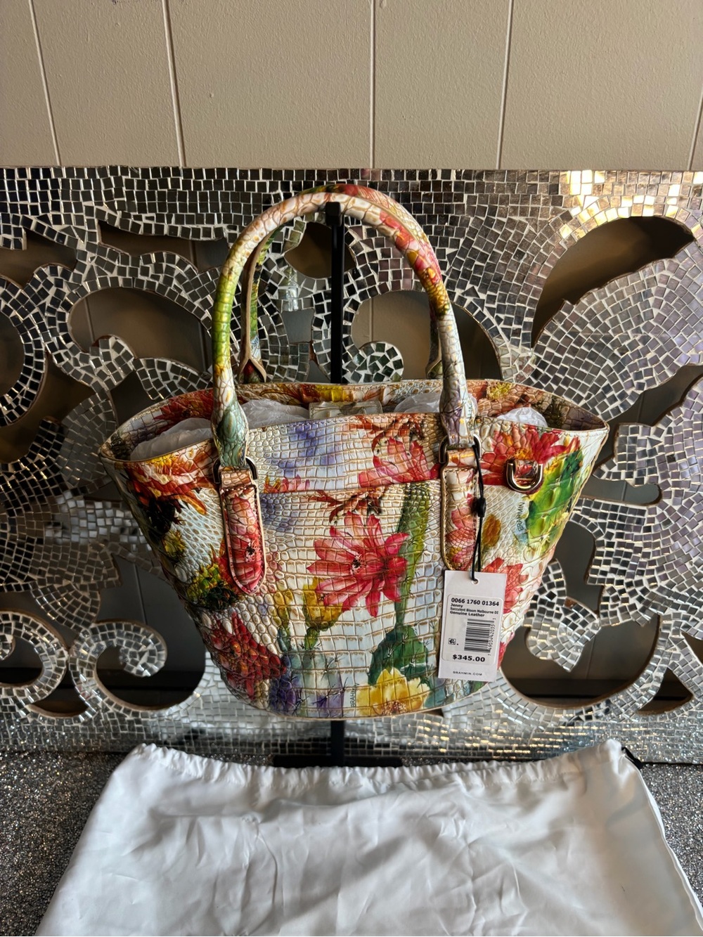 💕Brahmin Jenny Succulent Bloom Melbourne Leather Bag